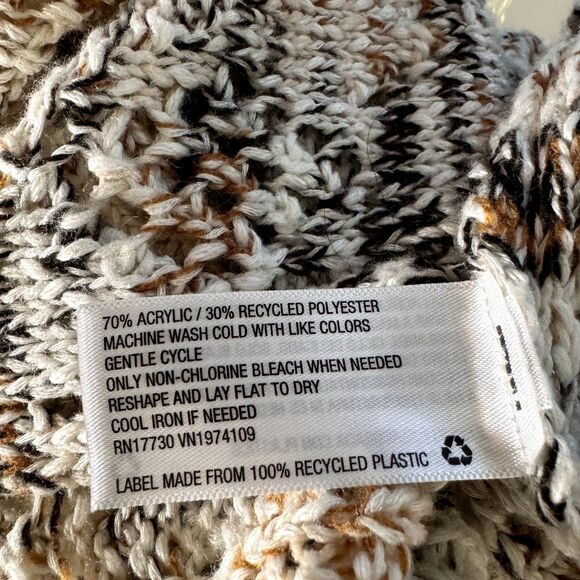 Knox Rose Long Cardigan Sweater Open Front Marled Beige M bv - Picture 8 of 8